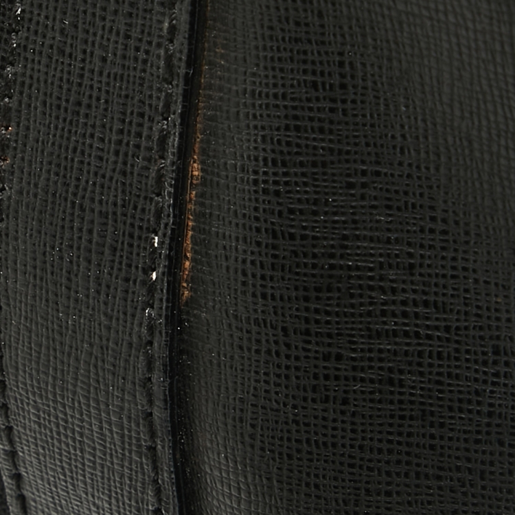 Pre Owned Emporio Armani Black Leather Backpack 