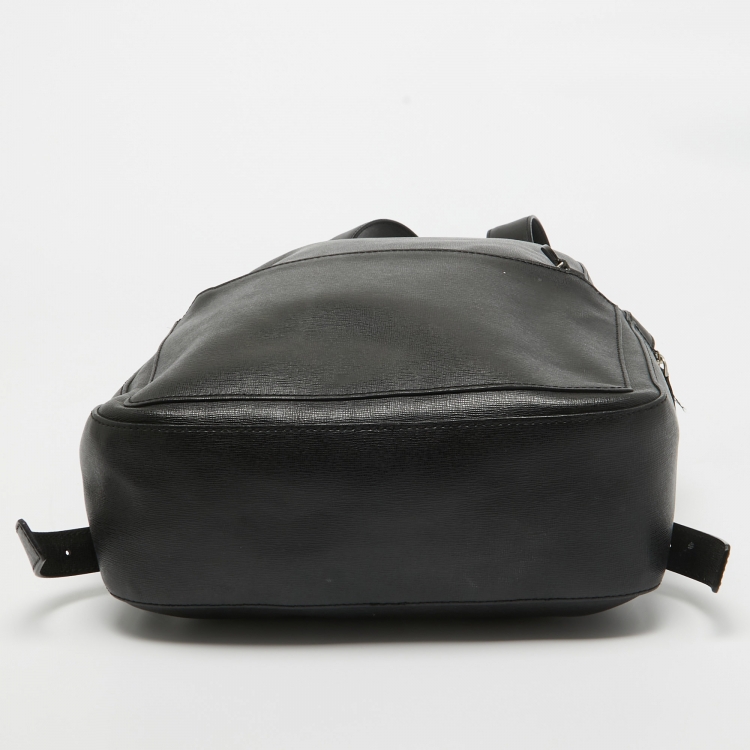 Pre Owned Emporio Armani Black Leather Backpack 