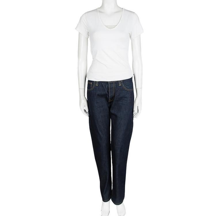 مملوكة مسبقًا Emporio Armani Jude Indigo Dark Wash Denim Straight Fit Jeans S