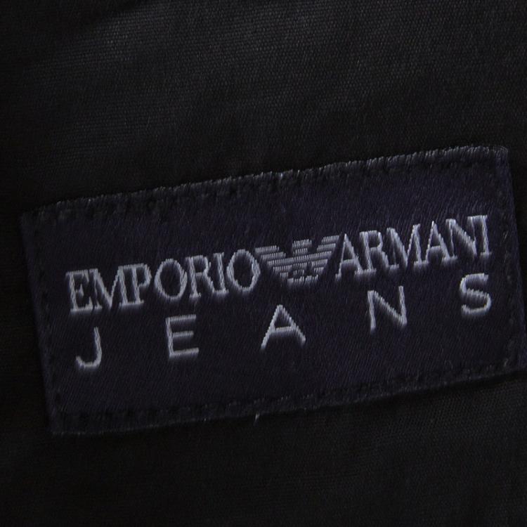 Pre Owned Emporio Armani Indigo Dark Wash Denim Faded Effect Distressed Jeans XL