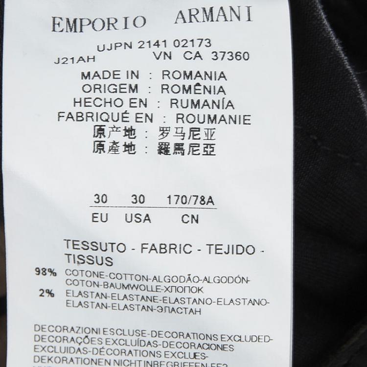 Pre Owned Emporio Armani Black Basic Fit Sean Denim Pants S