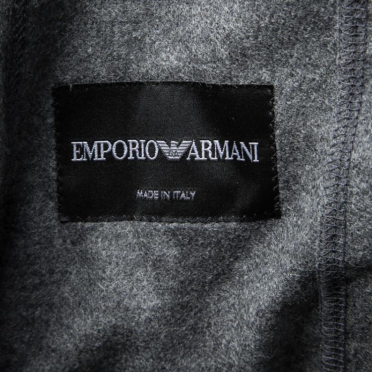 Pre Owned Emporio Armani Grey Wool Jacket M
