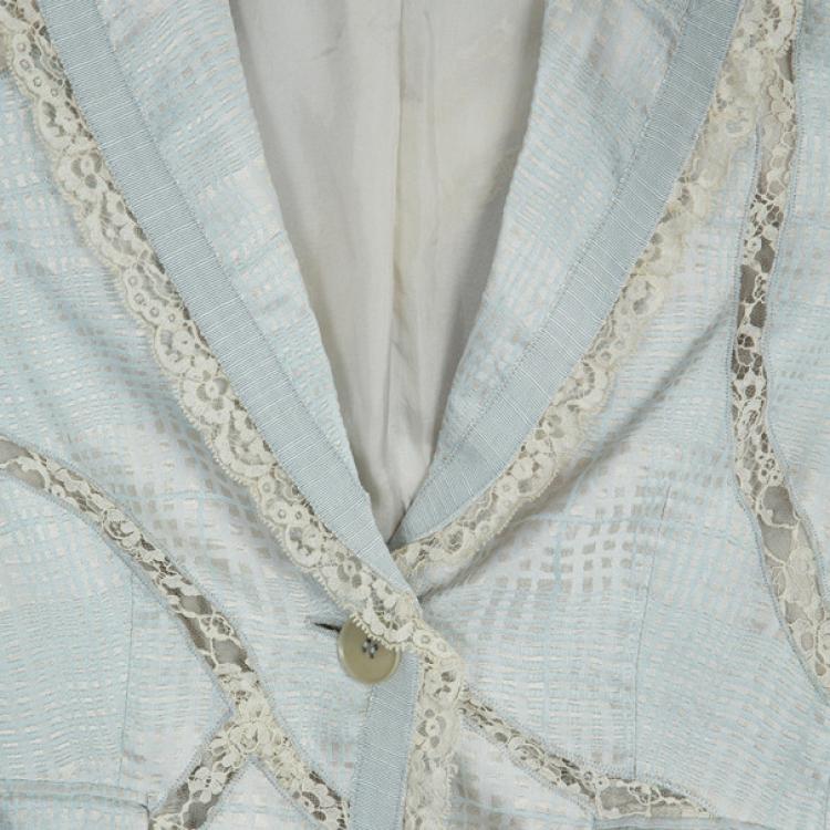 Pre Owned Emporio Armani Lace Textured Jacket S