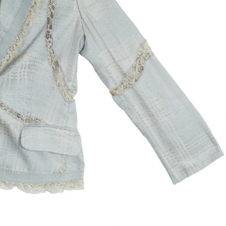 Pre Owned Emporio Armani Lace Textured Jacket S