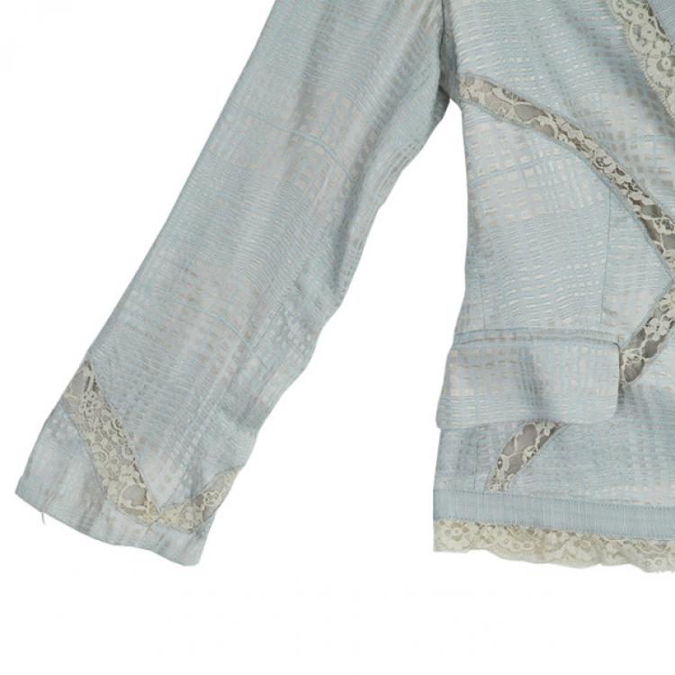 Pre Owned Emporio Armani Lace Textured Jacket S