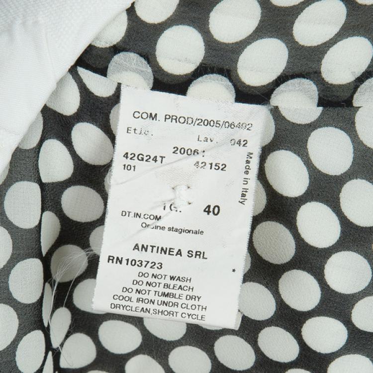 Pre Owned Emporio Armani White Floral Textured Jacket S