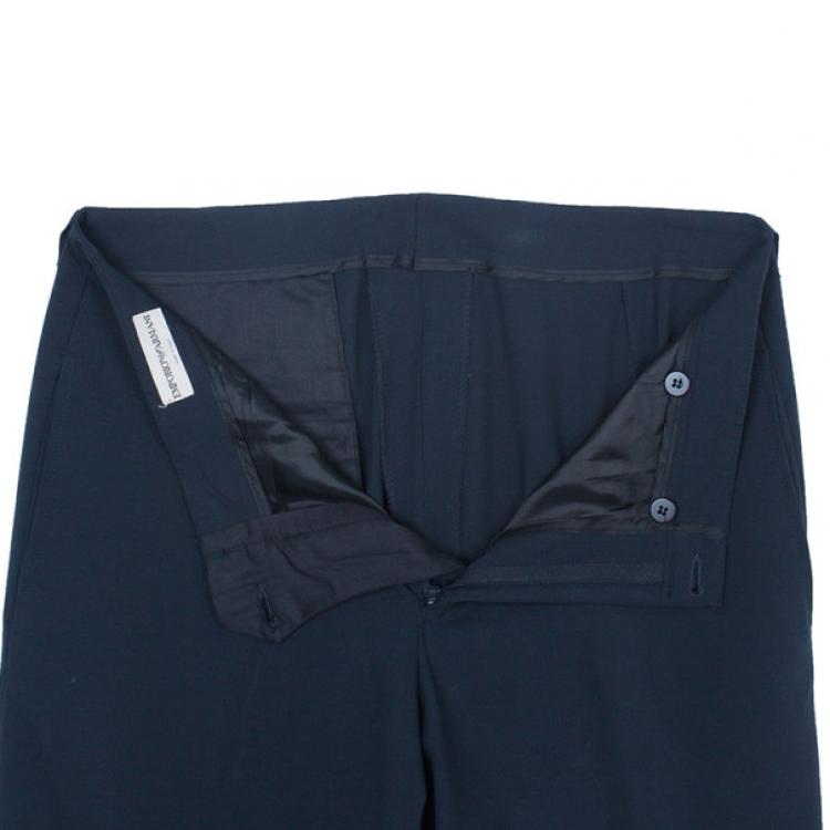 Pre Owned Emporio Armani Black Formal Men's Trousers M