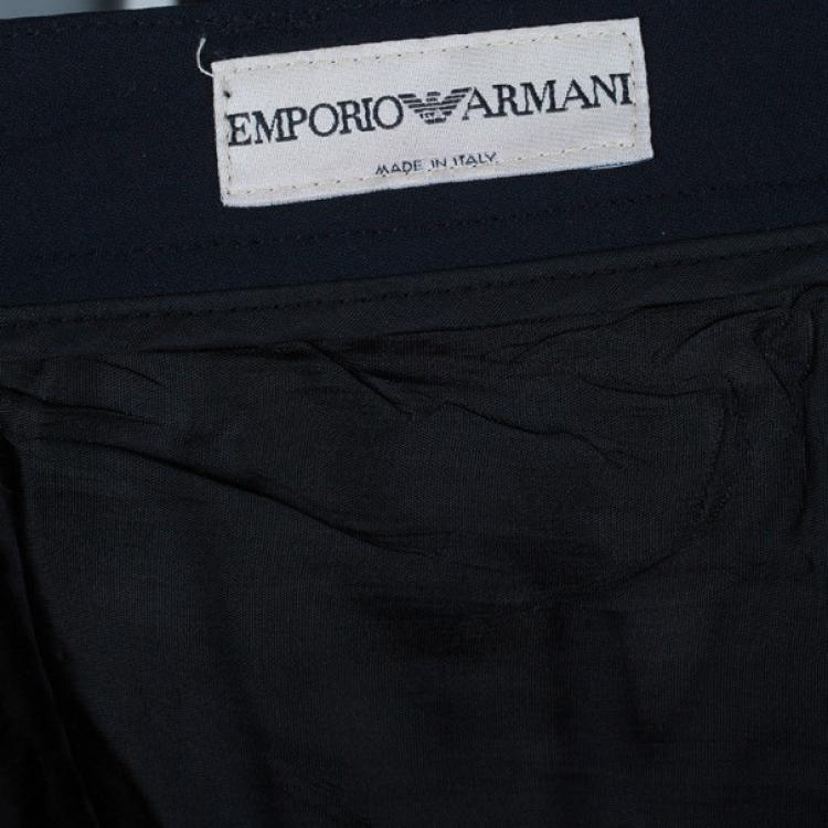 Pre Owned Emporio Armani Black Formal Men's Trousers M