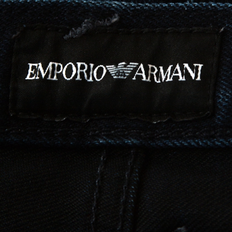 Pre Owned Emporio Armani Indigo Denim Regular Fit Jeans M 