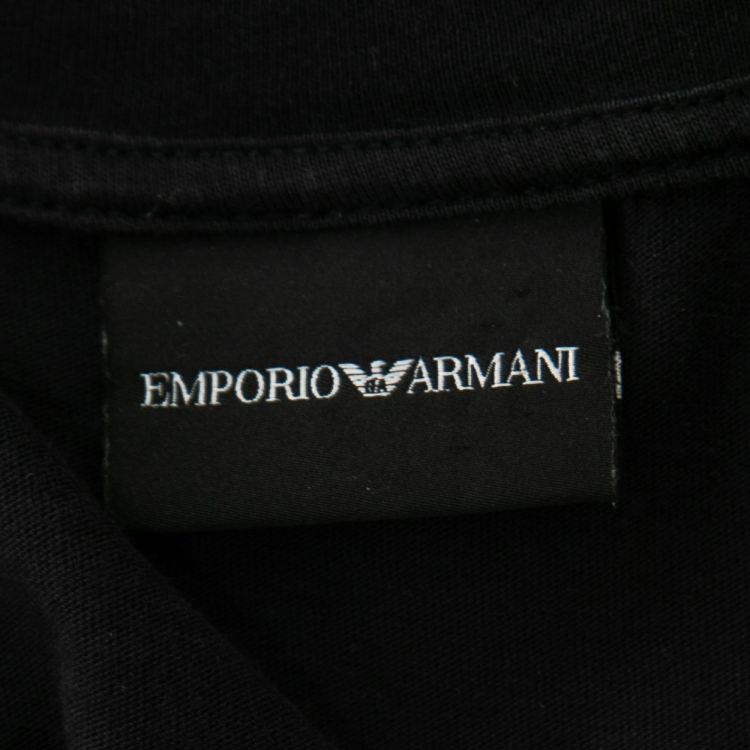 Pre Owned Emporio Armani Navy Blue Cotton Logo Embroidered  T-Shirt XL