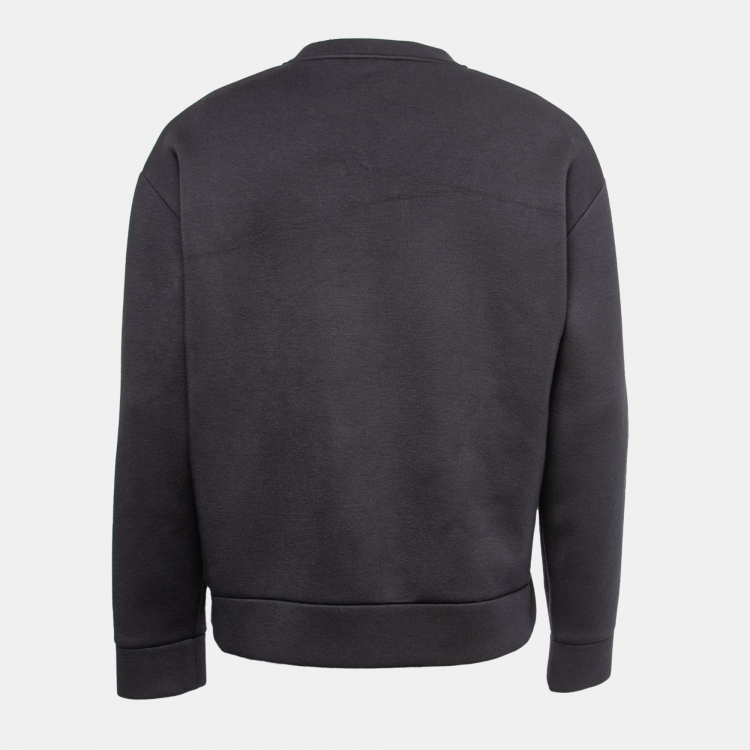 Pre Owned Emporio Armani Dark Blue Neoprene Logo Embroidered Sweatshirt L