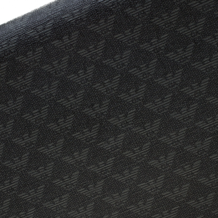 Pre Owned Emporio Armani Black Logo Embossed Leather Travel Organizer
