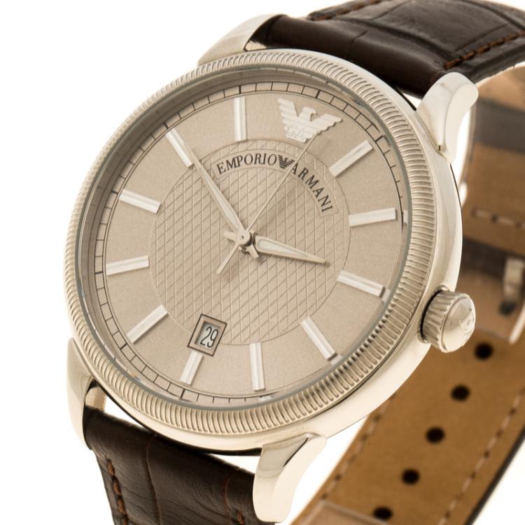 Emporio Armani Silver Stainless Steel AR0540 Men\'s Wristwatch 43 mm Emporio  Armani | TLC