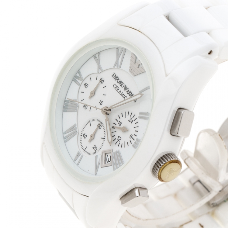 Introducir 46+ imagen emporio armani watch ceramica white - Abzlocal.mx