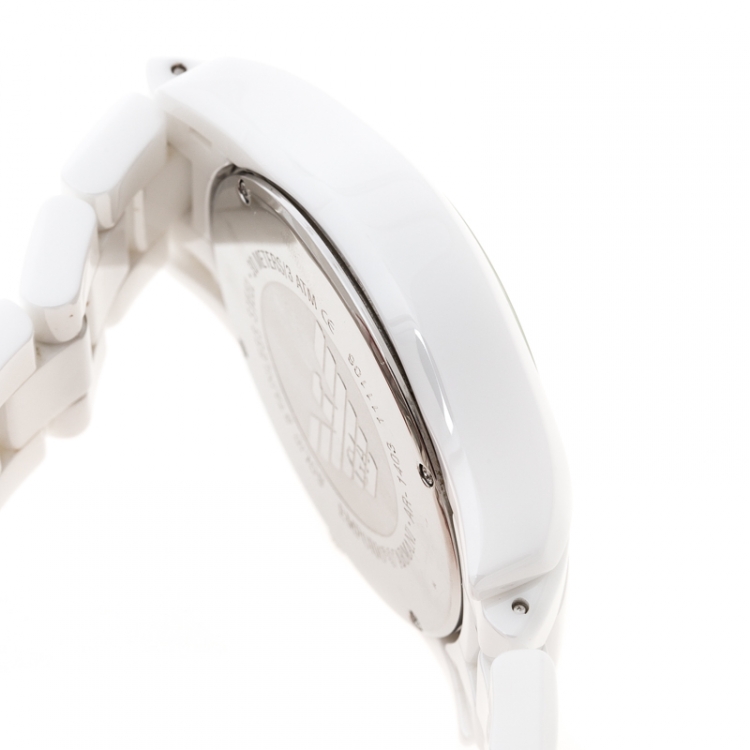 Pre Owned Emporio Armani White Ceramic AR1403 Men's Wristwatch 42MM