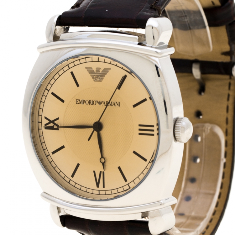 Pre Owned Emporio Armani Bronze Stainless Steel Sportivo Men's Wristwatch 41 mm