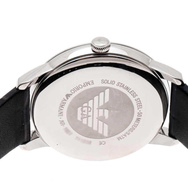 Pre Owned Emporio Armani Blue Stainless Steel AR1651 Men's Wristwatch 41 mm