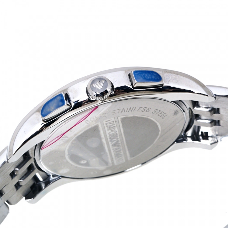 مملوكة مسبقًا Emporio Armani Black Stainless Steel Classic Chronograph AR1786 Men's Wristwatch 44.50 mm