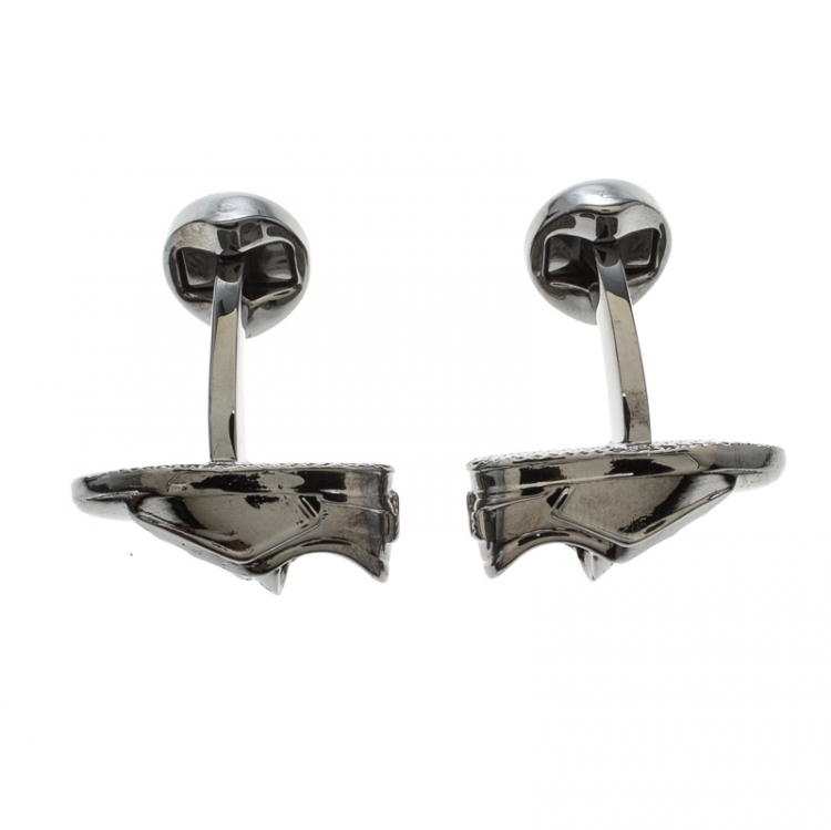 Pre Owned Ermengildo Zegna 3D Sneaker Gunmetal Tone Cufflinks