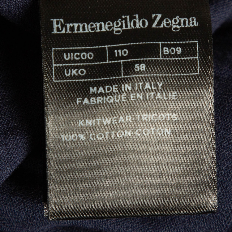 Pre Owned Ermenegildo Zegna Blue Knit Sweater XL