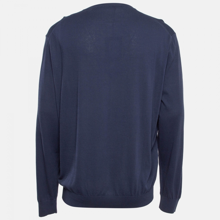 Pre Owned Ermenegildo Zegna Blue Knit Sweater XL