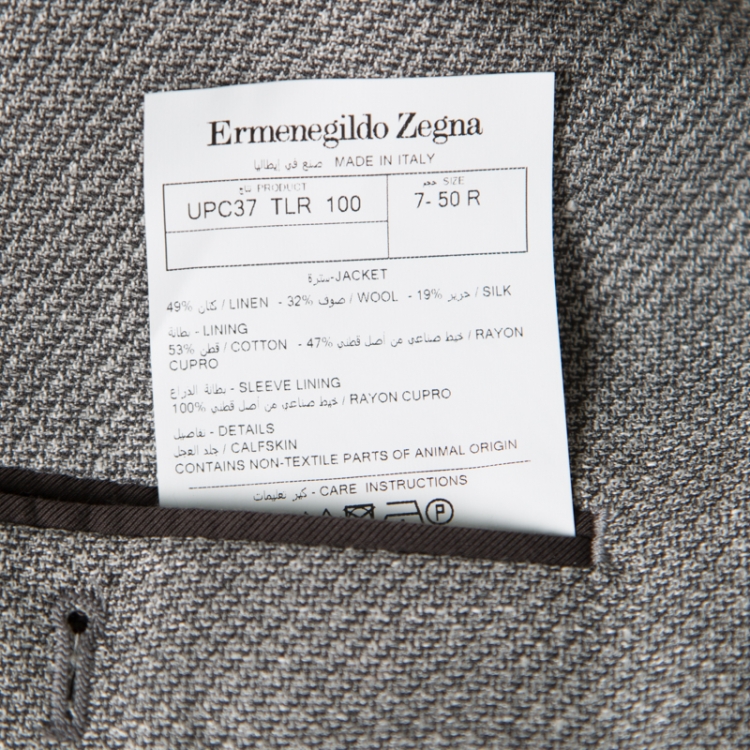 Pre Owned Ermenegildo Zegna Crossover Grey Tailored Blazer L