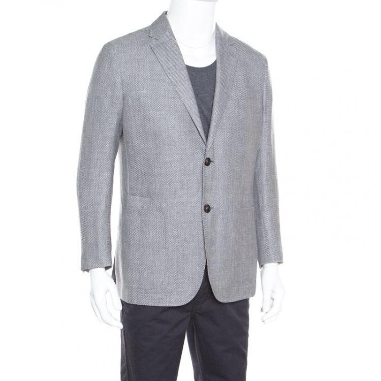 Pre Owned Ermenegildo Zegna Crossover Grey Tailored Blazer L