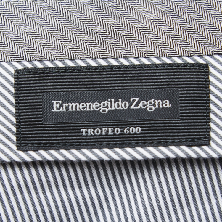 Pre Owned Ermenegildo Zegna Brown Wool Slim Fit Trousers L