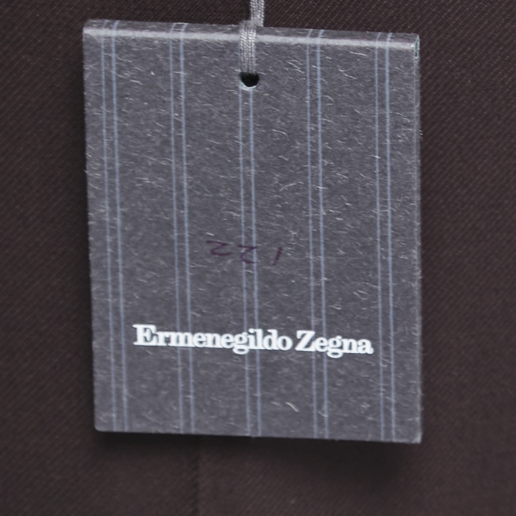 Pre Owned Ermenegildo Zegna Brown Wool Slim Fit Trousers L
