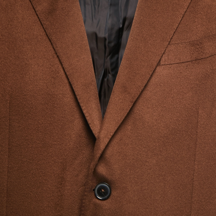 Pre Owned Ermenegildo Zegna Brown Cashmere Single Breasted Jacket XXL