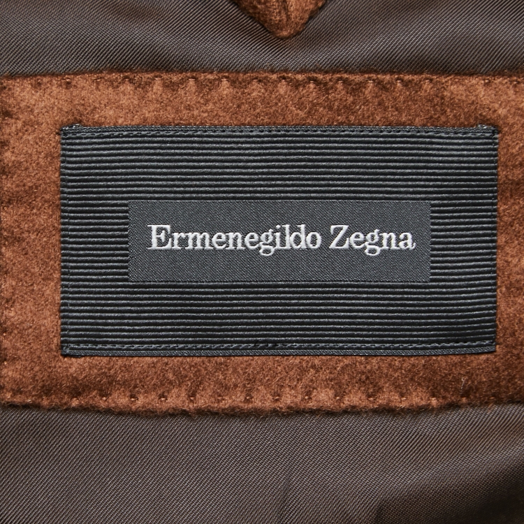Pre Owned Ermenegildo Zegna Brown Cashmere Single Breasted Jacket XXL