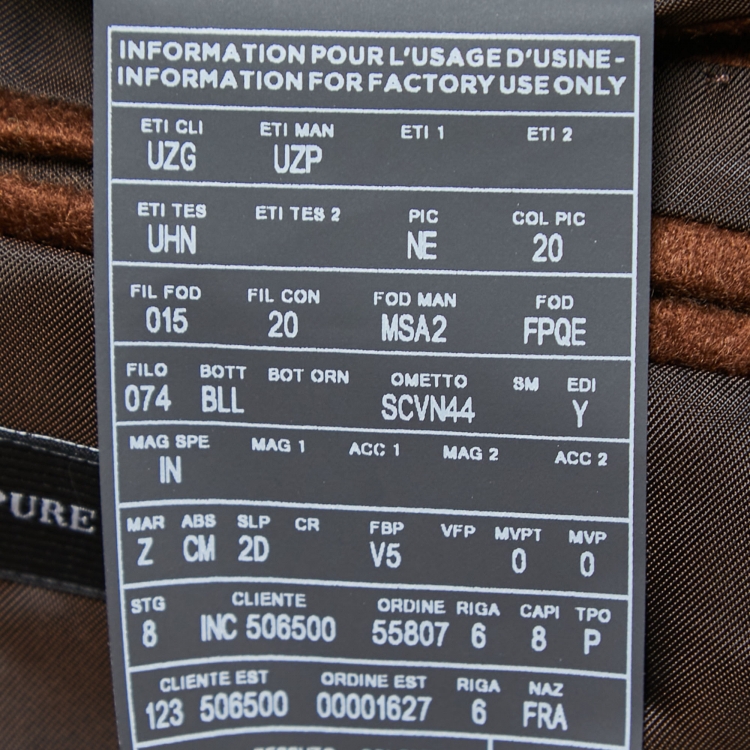 Pre Owned Ermenegildo Zegna Brown Cashmere Single Breasted Jacket XXL