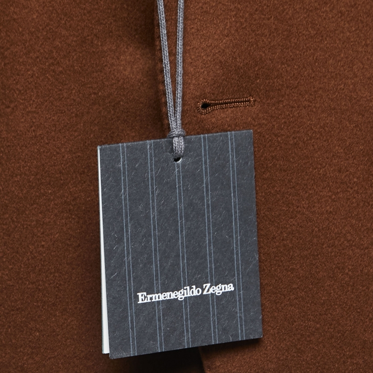 Pre Owned Ermenegildo Zegna Brown Cashmere Single Breasted Jacket XXL