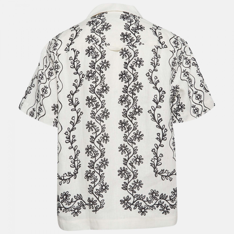 Jacquemus White Floral Print Linen Buttoned Shirt S Jacquemus | TLC