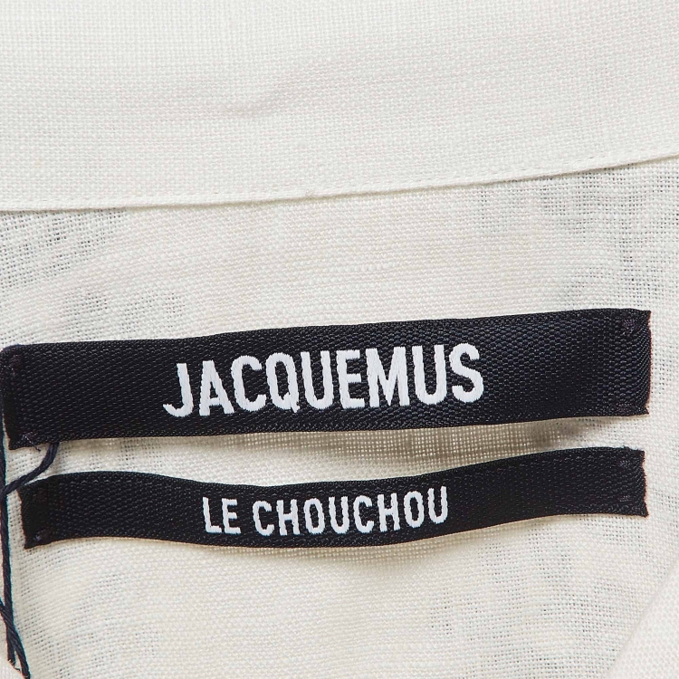 Pre Owned Jacquemus White Floral Print Linen Buttoned Shirt S