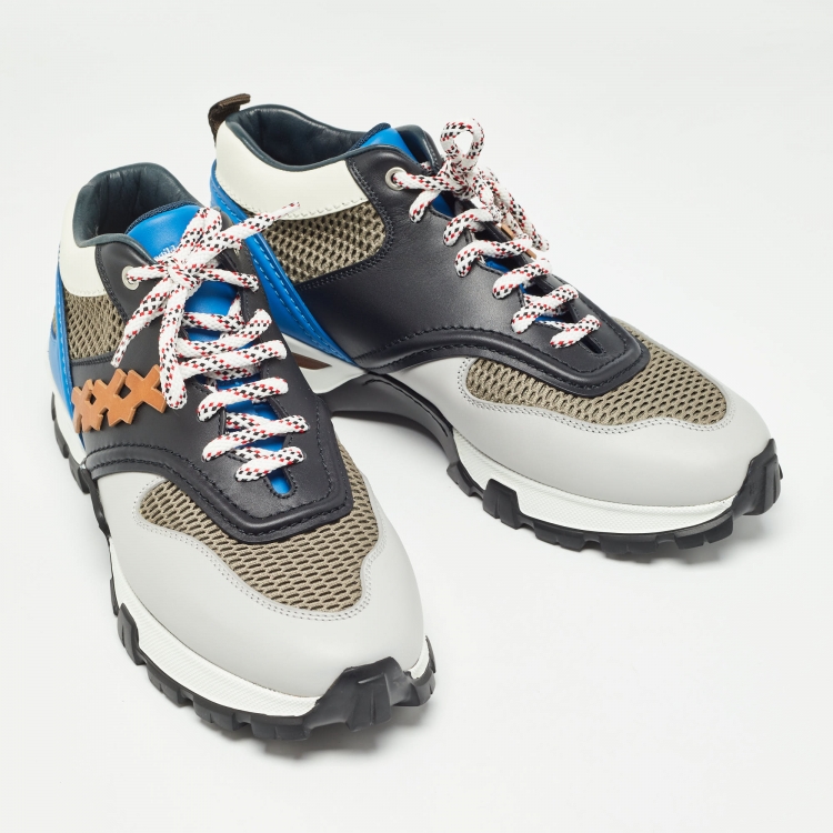 Pre Owned Ermenegildo Zegna Multicolor Leather And Mesh Cesare Low Top Sneakers Size 43.5