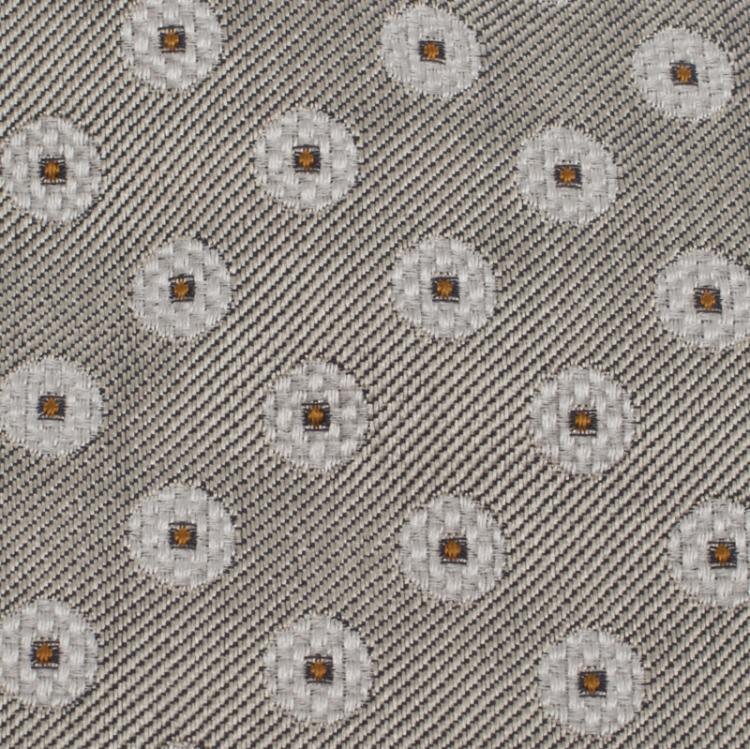 Pre Owned Ermenegildo Zegna Grey Dotted Woven Silk Tie