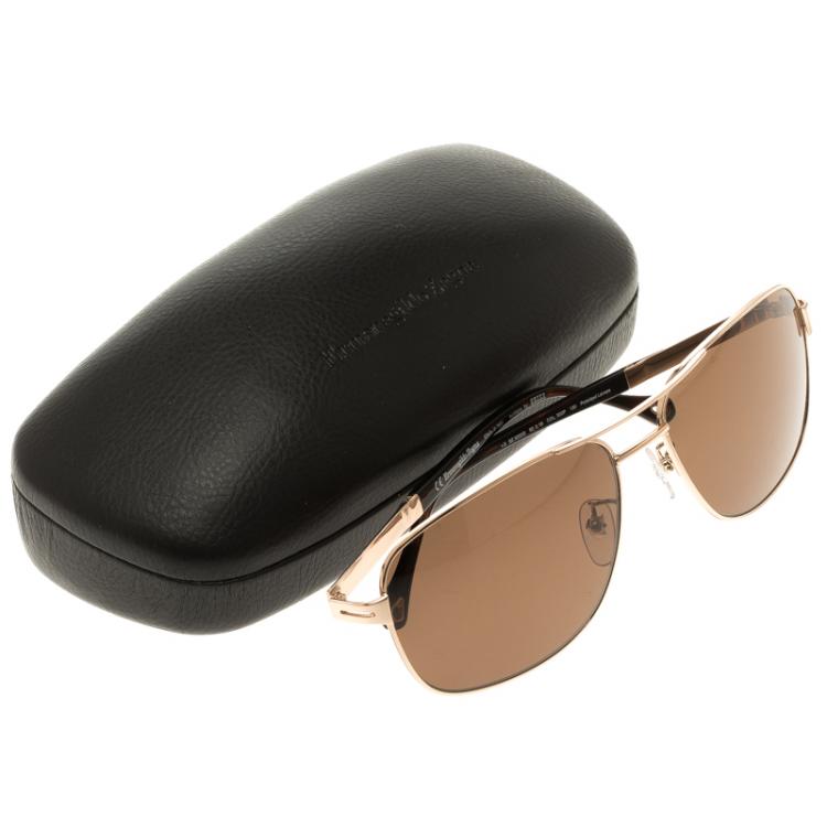Pre Owned Ermenegildo Zegna Brown SZ3300G Squared Sunglasses