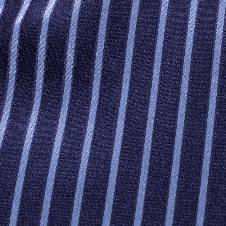 Pre Owned Ermenegildo Zegna Pour Le Secretaire General Navy Blue Diagonal Striped Silk Tie