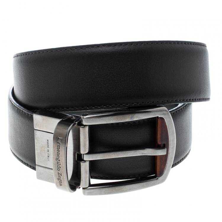 Ermenegildo Zegna Black Leather Belt 90cm Ermenegildo Zegna | TLC