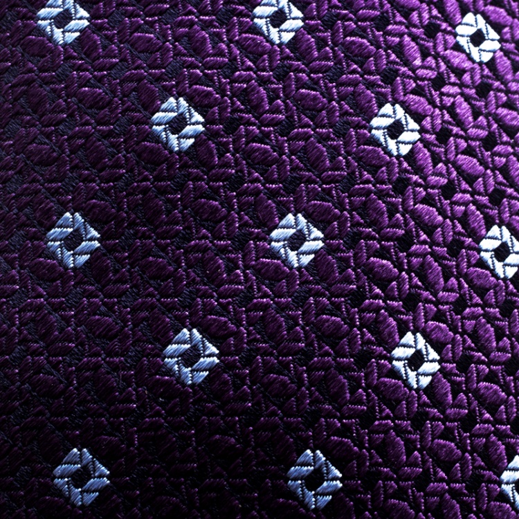 Pre Owned Ermenegildo Zegna Purple and Navy Blue Patterned Silk Jacquard Tie