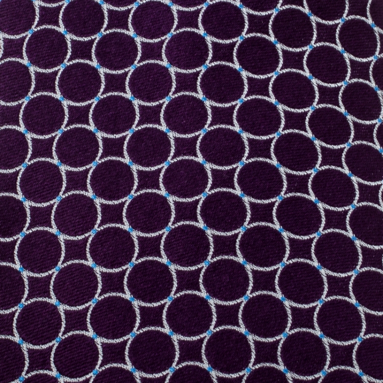 مملوكة مسبقًا Ermenegildo Zegna Purple Circle Embroidered Silk Tie