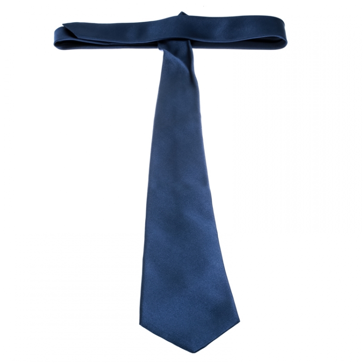 Pre Owned Ermenegildo Zegna Blue Silk Tie
