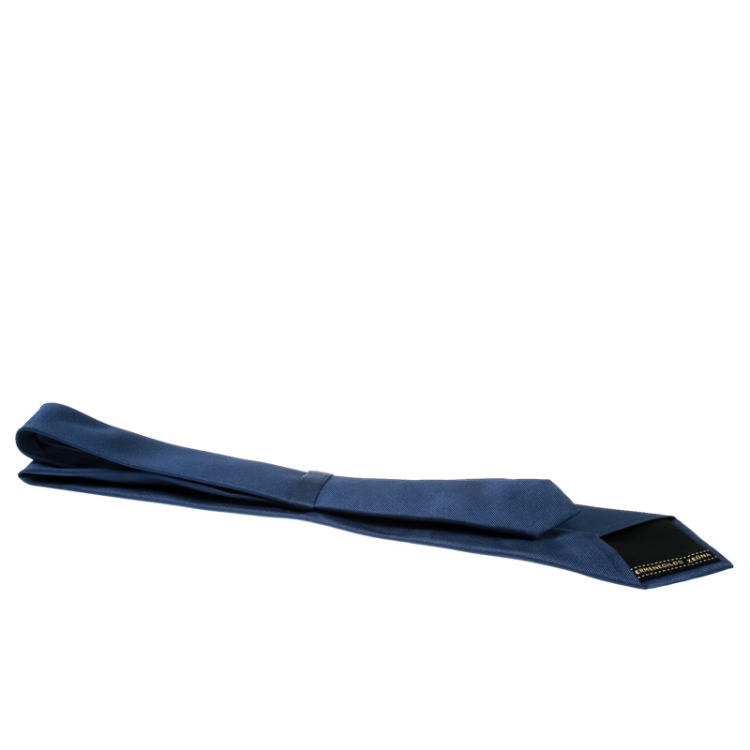 Pre Owned Ermenegildo Zegna Blue Silk Tie