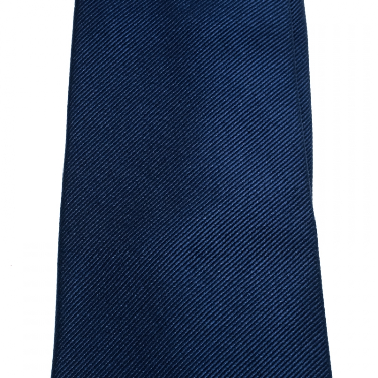 Pre Owned Ermenegildo Zegna Blue Silk Tie