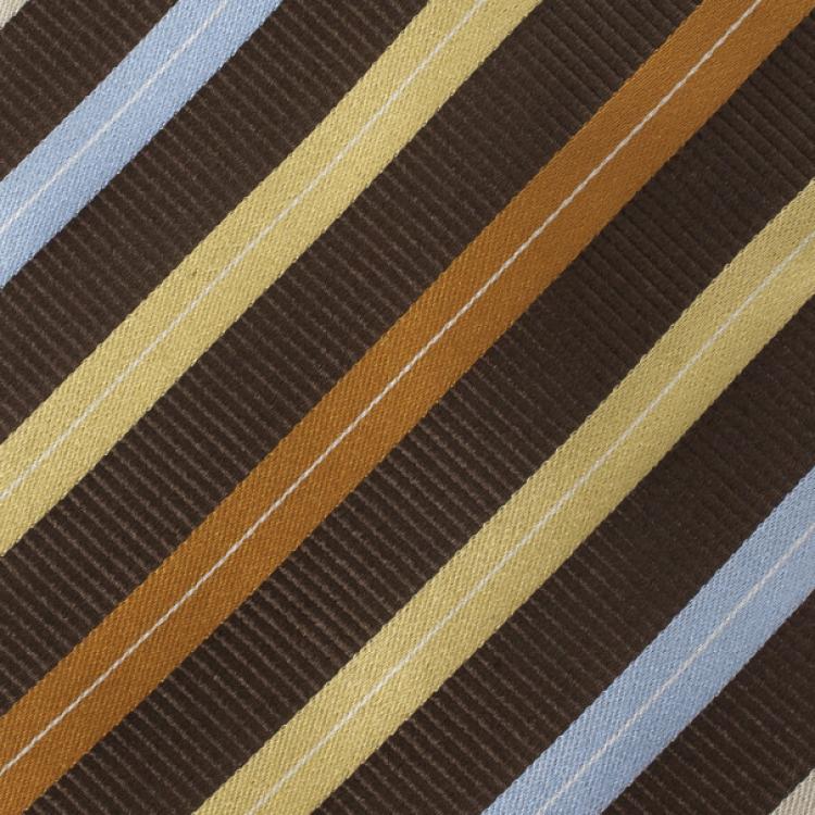 Pre Owned Ermenegildo Zegna Striped Silk Tie
