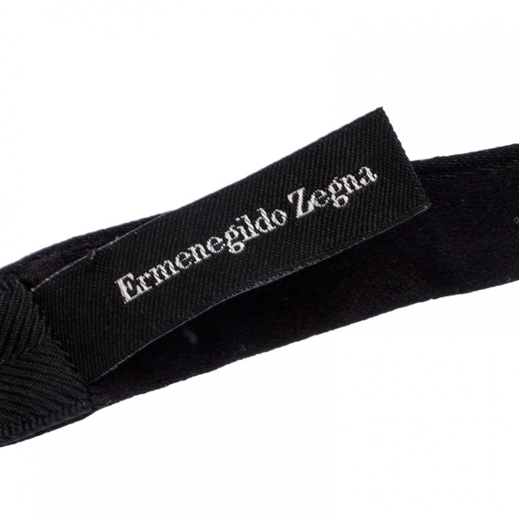 Pre Owned Ermenegildo Zegna Black Silk Classic Bow Tie