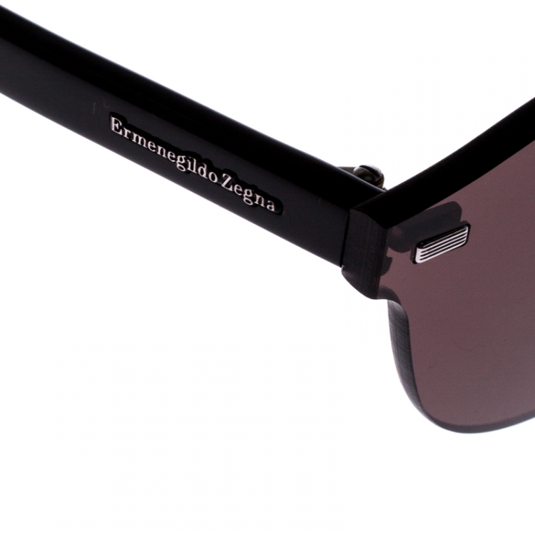 Pre Owned Ermenegildo Zegna Dark Brown EZ0024 Mirror Sunglasses