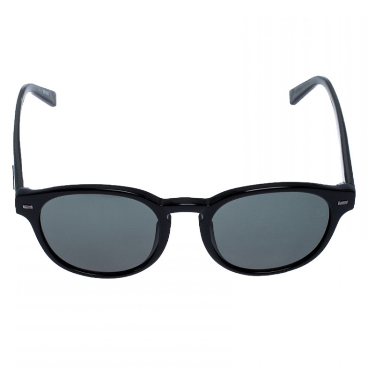Pre Owned Ermenegildo Zegna Black EZ 0029 Round Sunglasses