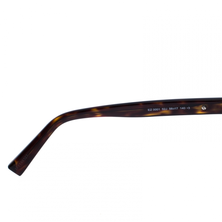 Pre Owned Ermenegildo Zegna Brown EZ 000152J Tortoise Shell Square Sunglasses